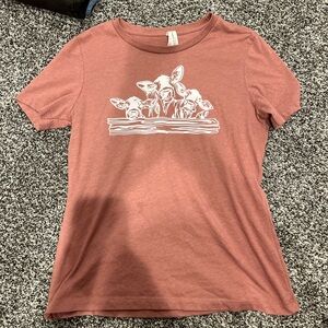 Rust Graphic Tee with Animal Print